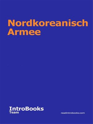 cover image of Nordkoreanisch Armee